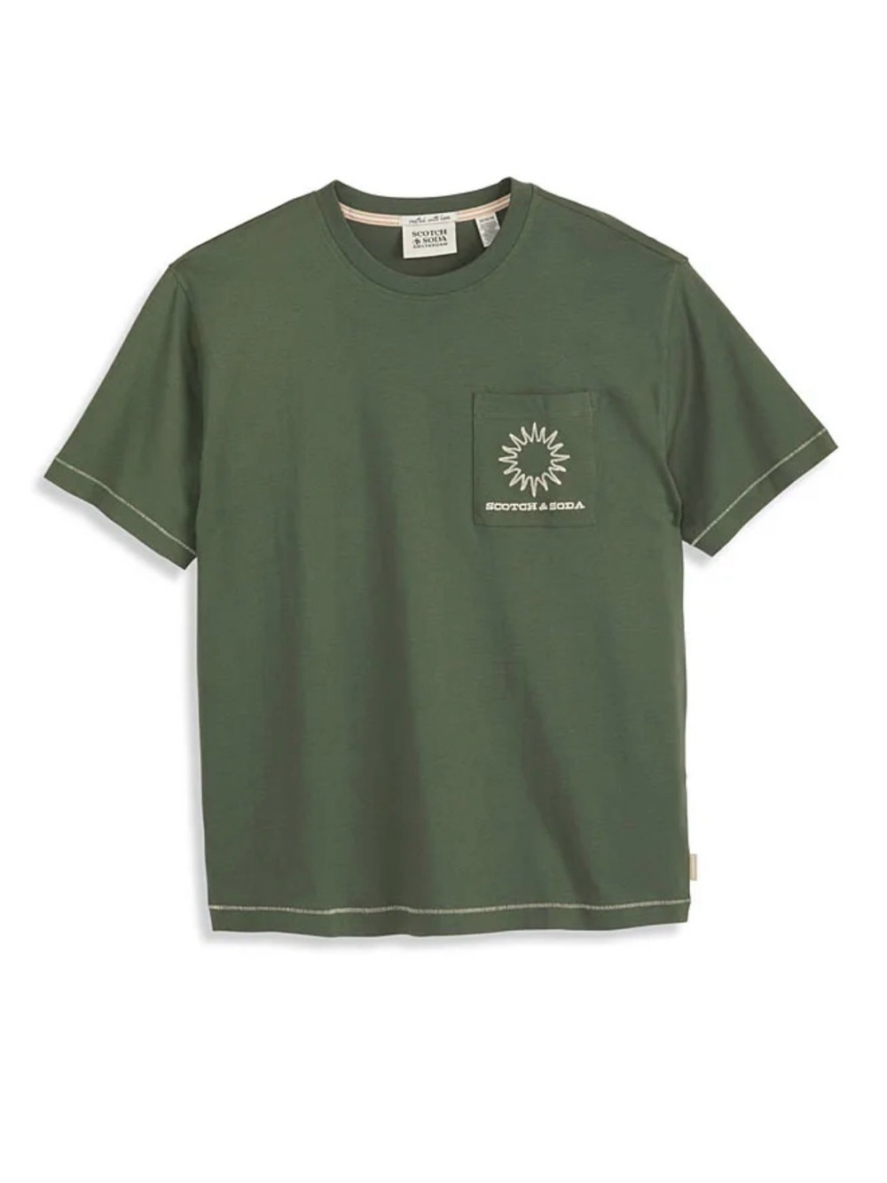 Scotch & Soda Green Men’s Sun Embroidered Tee Size Large